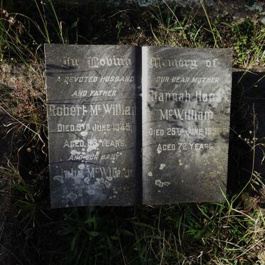 McWILLIAM Robert -1945 & Hannah Hogg -1955 :: McWILLIAM John 