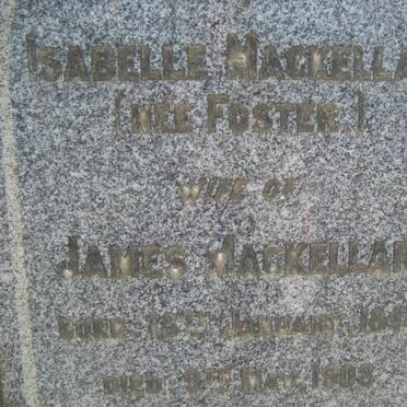 MACKELLAR Isabelle nee FOSTER 1843-1908