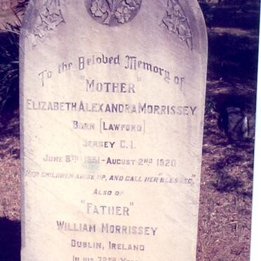 MORRISSEY William ::  MORRISSEY Elizabeth Alexandra nee LAWFORD 1851-1920 