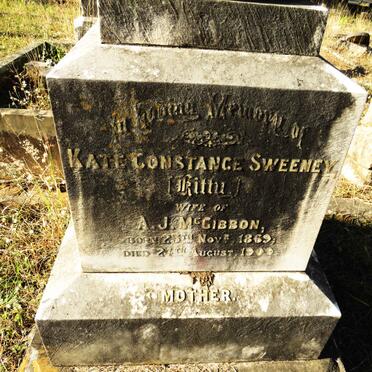 MCGIBBON Kate Constance Sweeney 1869-1909