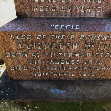 MCFIE Elizabeth 1878-1915