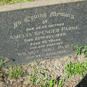 PARKE Amelia Spencer -1940 :: PARKE Wilmot Noel -1929