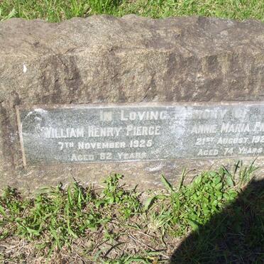 PIERCE William Henry -1926 &amp; Annie Maria -1923