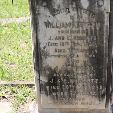 ROBERTS J.A. Ernest -1940 :: ROBERTS William Kirkham -1937