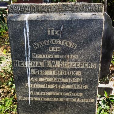 SCHEEPERS Helena D.W. nee TREDOUX 1846-1926