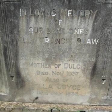 SHAW Ella Francis nee WHITE -1937 :: SHAW Ella Joyce -1938