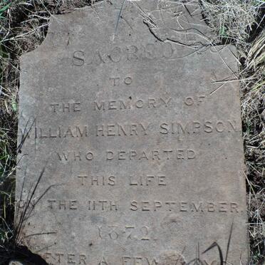 SIMPSON William Henry -1872 &amp; Elizabeth -1927