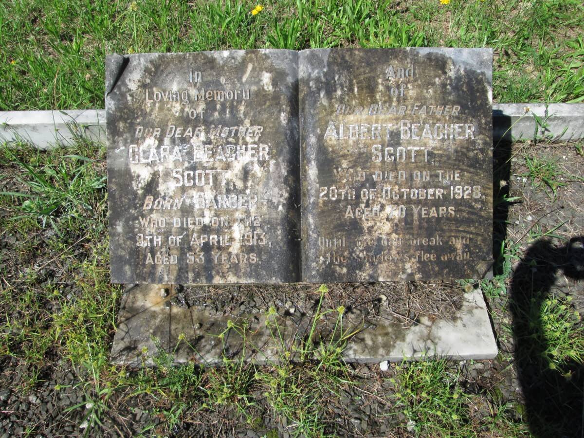 SCOTT Albert, Beacher-1928 &amp; Clara BARBER -1913