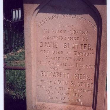 SLATTER David -1891 & Elizabeth -1915