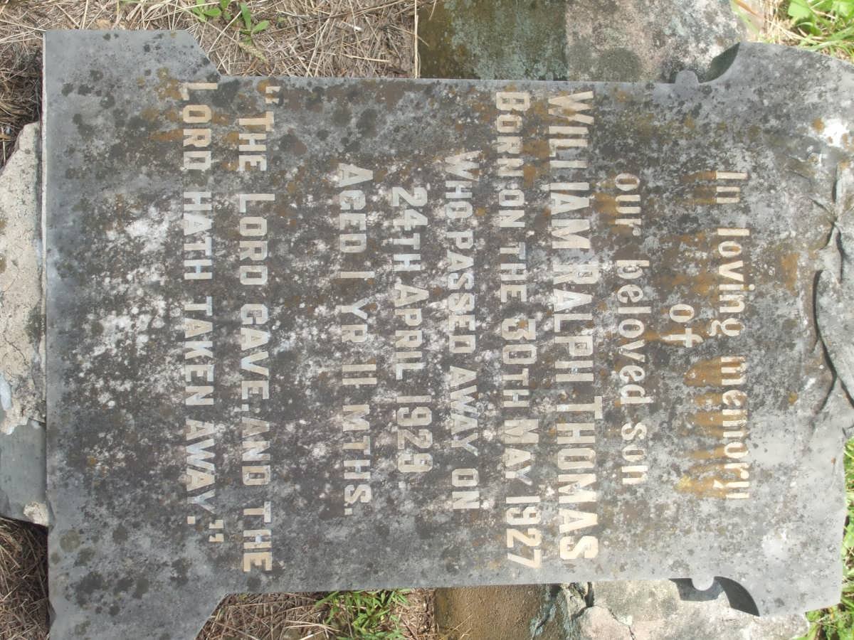 THOMAS William Ralph 1927-1929