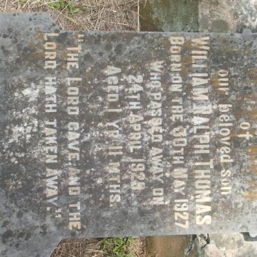 THOMAS William Ralph 1927-1929