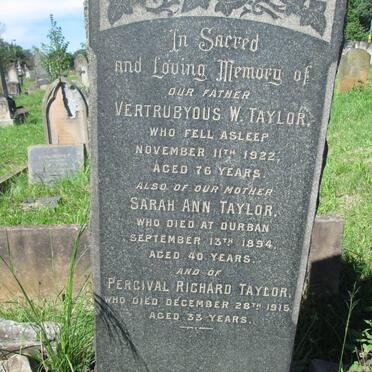 TAYLOR Vertrubyous W. -1922 &amp; Sarah Ann -1894 :: TAYLOR Percival Richard -1915