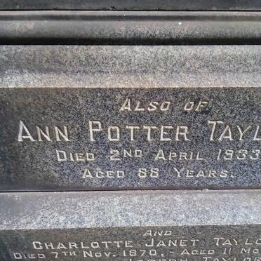 TAYLOR Ann Potter -1933