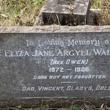 WALDECK Eliza Jane Argyll nee OWEN 1872-1906