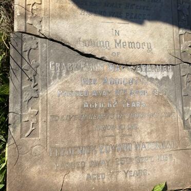 WATERMAN Frederick Edward -1955 & Grace Emily May ADDICOTT -1951