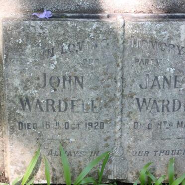 WARDELL John -1920 &amp; Jane E.F. -1934
