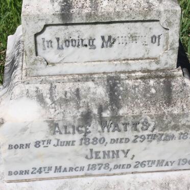WATTS Alice 1880-1891 :: WATTS Jenny 1878-1902