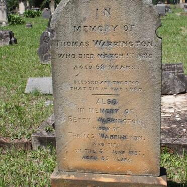 WARRINGTON Thomas -1830 &amp; Betty -18?2