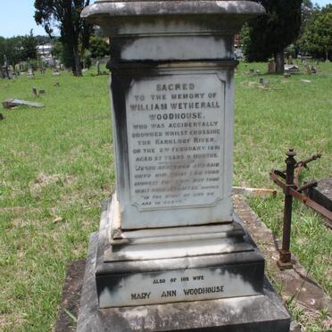 WOODHOUSE William Wetherall -1881 &amp; Mary Ann -1942