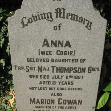 THOMPSON Anna nee COGIE -1887 :: THOMPSON Marion Cowan -1889