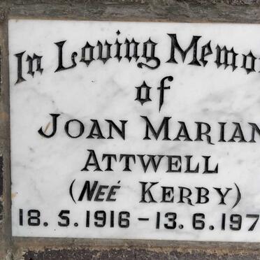 ATTWELL Joan Marian nee KERBY -1916-1973