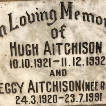 AITCHISON Hugh 1921-1992 & Peggy, nee ROSS 1920-1991
