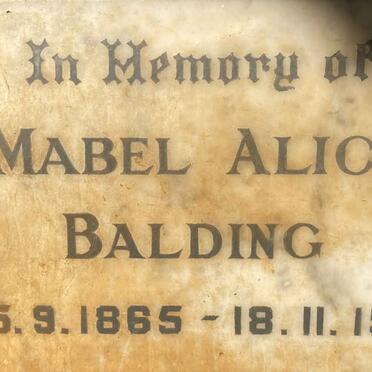 BALDING Mabel Alice 1885-1961