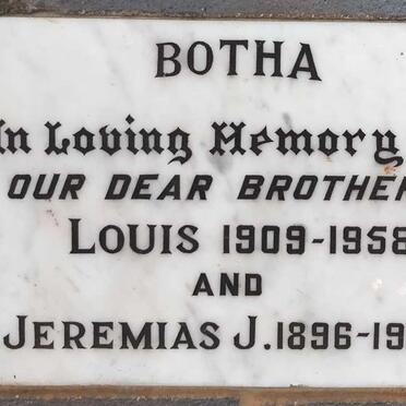 BOTHA Louis 1909-1958 :: BOTHA Jeremias 1896-1968