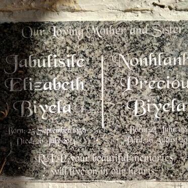 BIYELA  Jabulisile Elizabeth 1959-2014 :: BIYELA Nonhlanhla 1989-2017