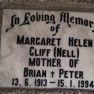 CLIFF Margaret Helen nee NEL 1913-1994