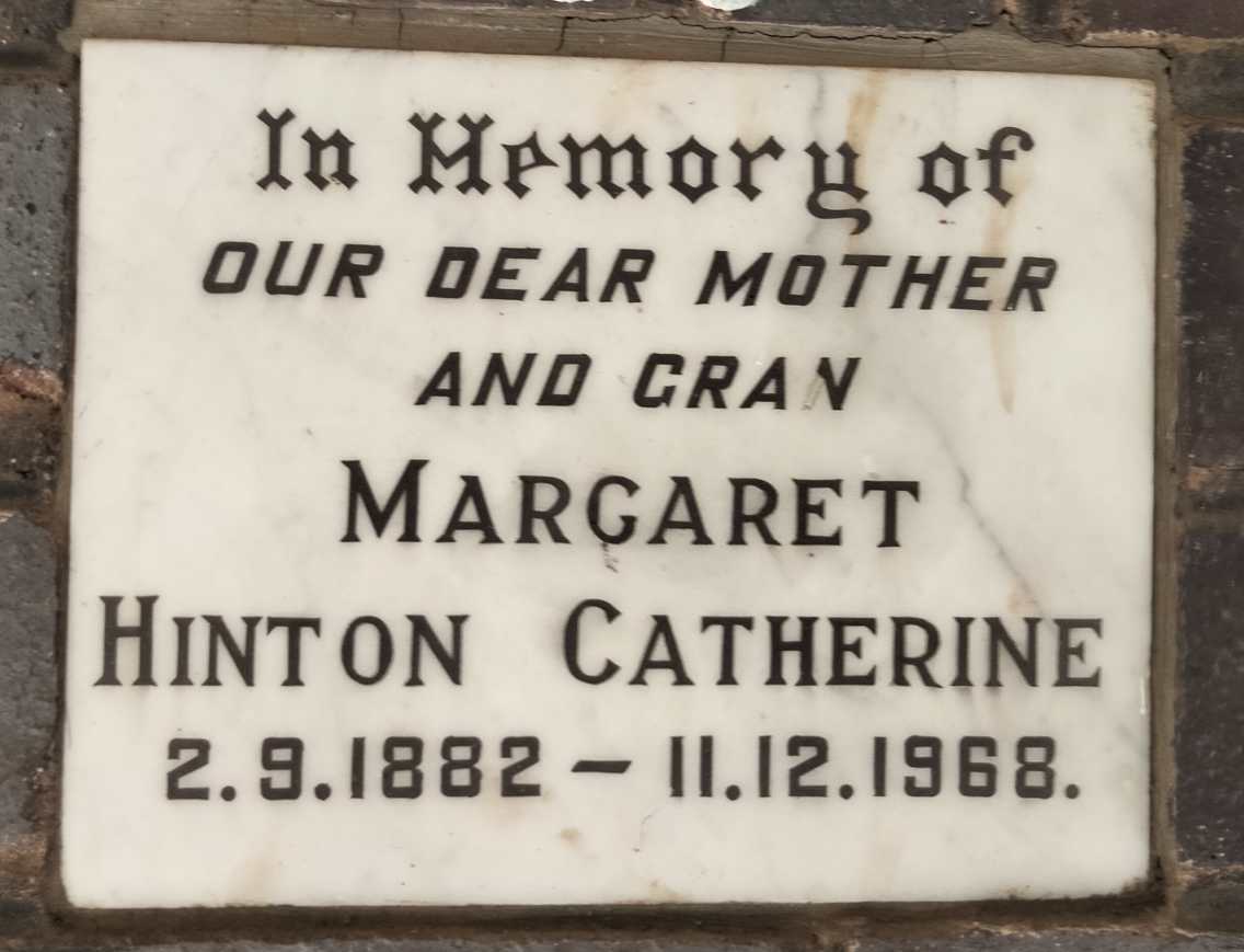 CATHERINE Margaret, HINTON- 1882-1968