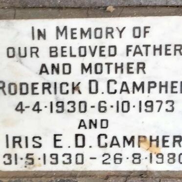 CAMPHER Roderick 1930-1973 & Iris E.D. 1930-1980