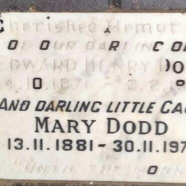 DODD Edward Henry 1871-1888 :: DODD Mary 1881-1973