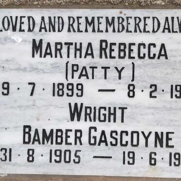 GASCOYNE Wright, BAMBER 1905-1986 & Martha Rebecca 1899-1986