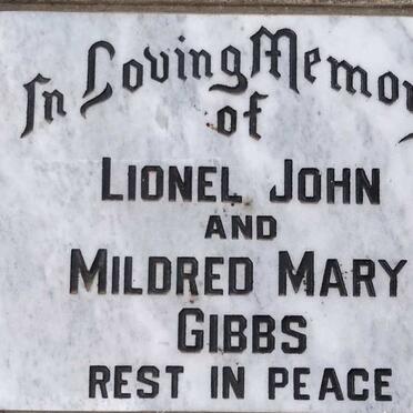 GIBBS Lionel & Mildred Mary