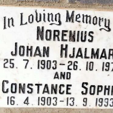 HJALMAR Morenius Johan 1903-1973 & Constance Sophie 1903-1933