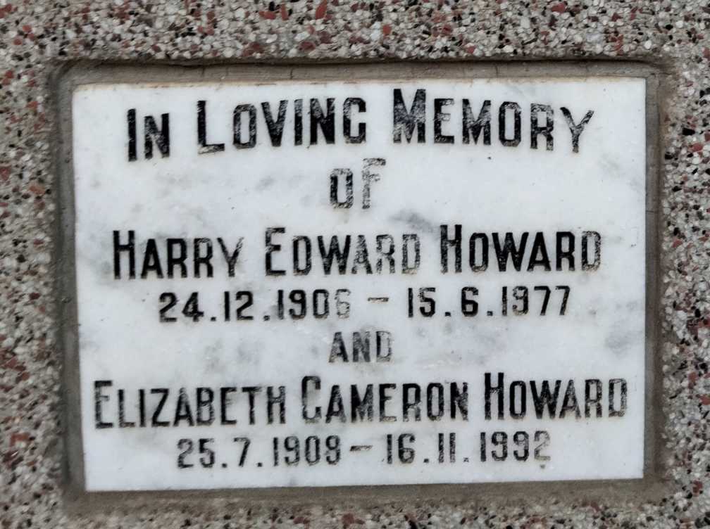 HOWARD Harry Edward 1906-1977 & Elizabeth Cameron 1908-1992