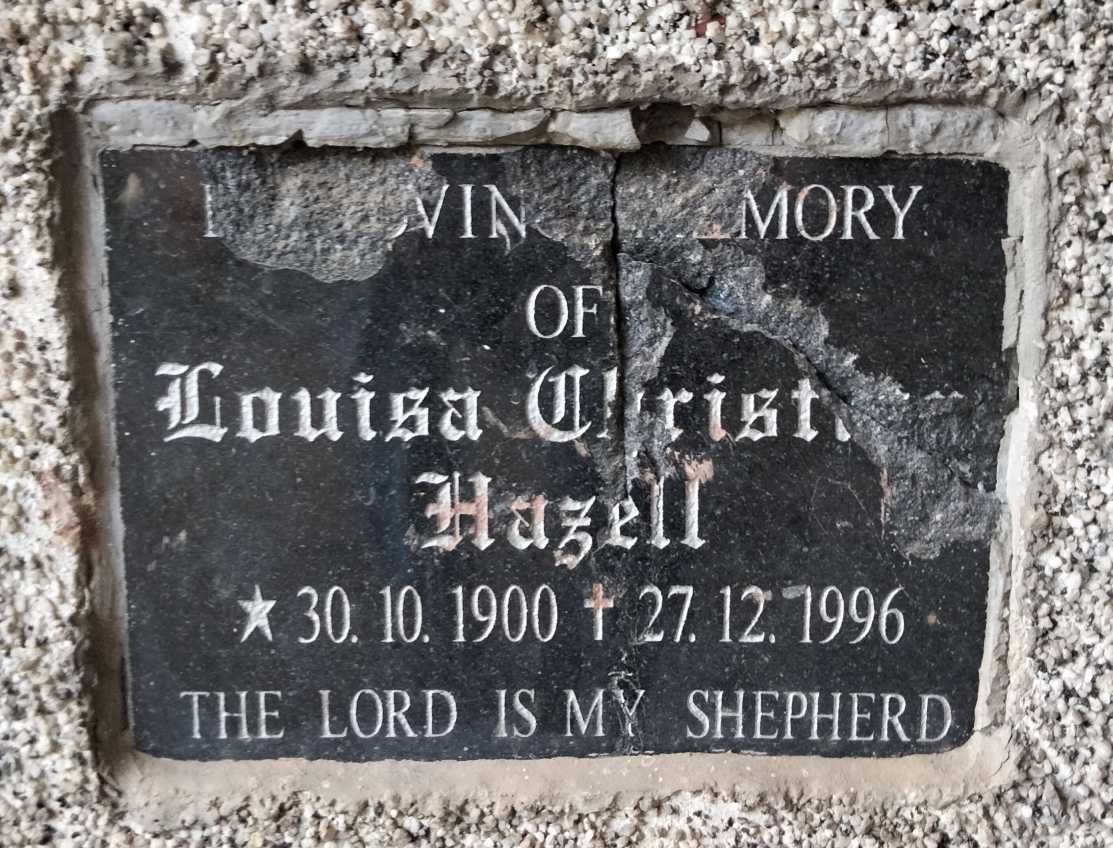 HAZELL Louisa Christa 1900-1996