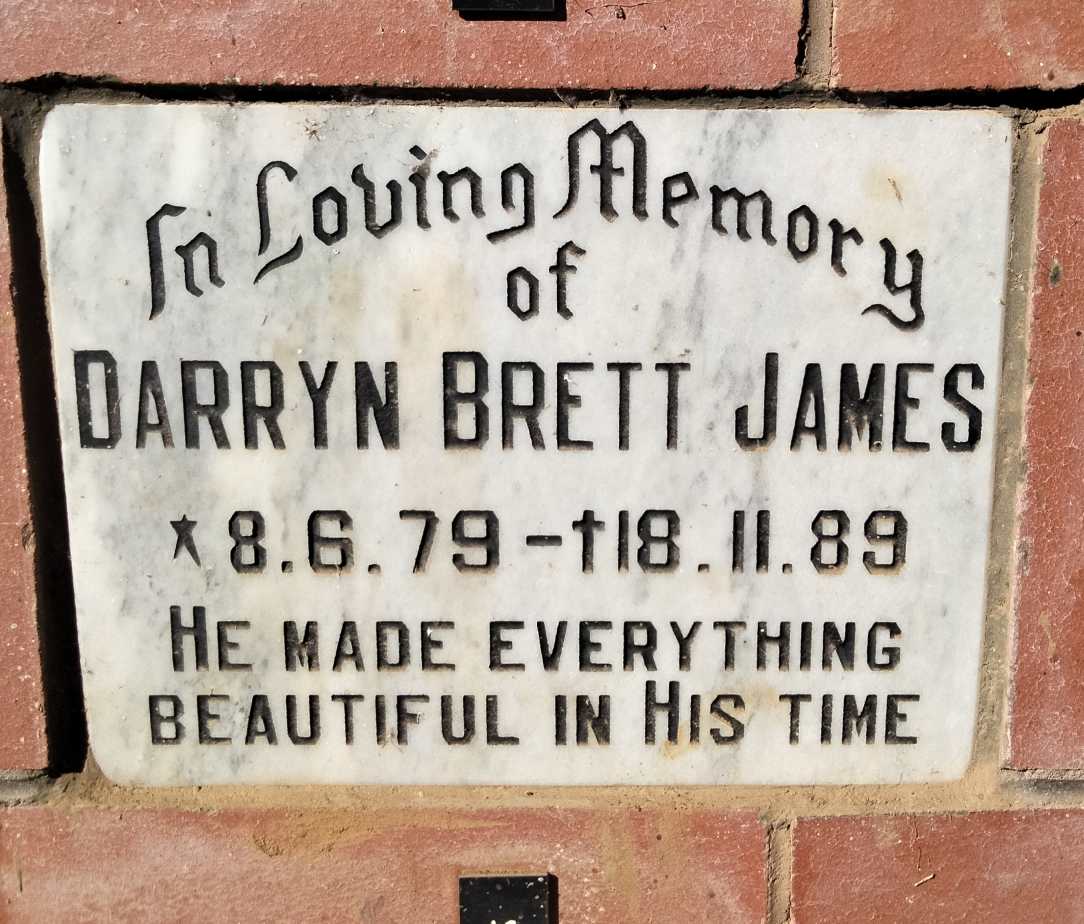 JAMES Darryn Brett 1979-1989