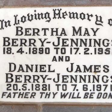 JENNINGS Daniel James, BERRY-, 1881-1971 & Bertha May 1890-1958