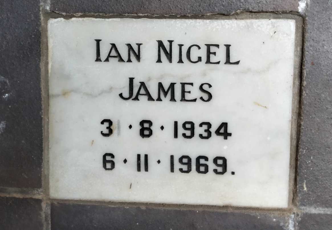 JAMES Ian Nigel 1934-1969