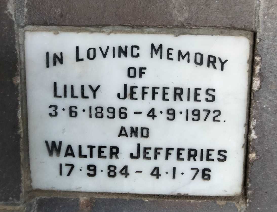 JEFFERIES Walter 1884-1976 & Lilly 1896-1972