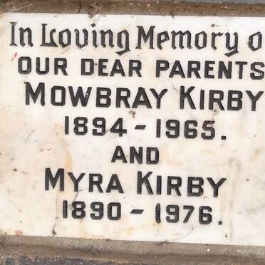 KIRBY Mowbray 1894-1965 & Myra 1890 1976