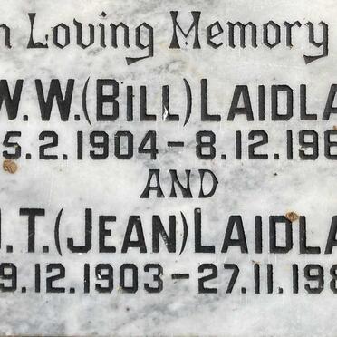 LAIDLAW W.W. 1904-1960 & J.T. Jean 1903-1982
