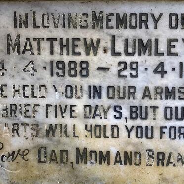 LUMLEY Matthew 1988-1988