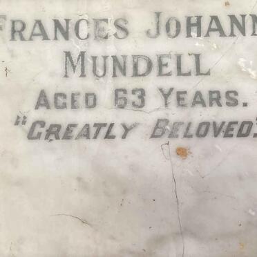 MUNDELL  Frances Johanna -