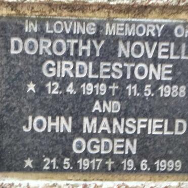 OGDEN John Mansfield 1917-1999 & Dorothy Novello GIRDLESTONE 1919-1988