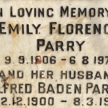 PARRY Alfred Baden 1900-1977 & Emily Florence 1906-1977