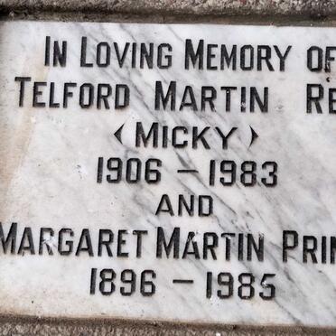 REID Telord Martin 1906-1983 :: PRINCE Margaret Martin 1896-1985