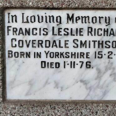 SMITHSON Francis Leslie Richard Coverdale 1912-1976